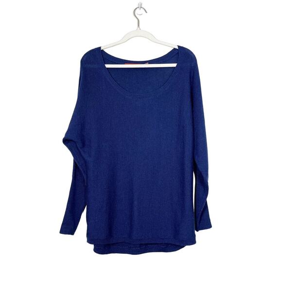 Feel the Piece Alpaca Blend Women’s Pullover Sweater Sz O/S Blue Dolmen Sleeves - Picture 1 of 10